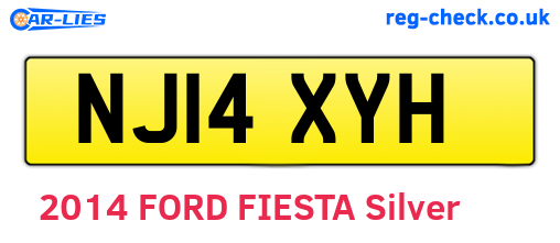 NJ14XYH are the vehicle registration plates.