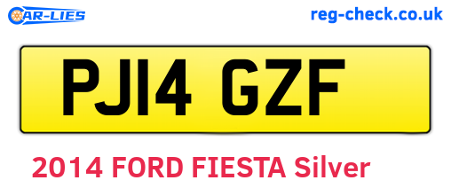 PJ14GZF are the vehicle registration plates.