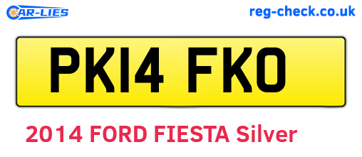 PK14FKO are the vehicle registration plates.