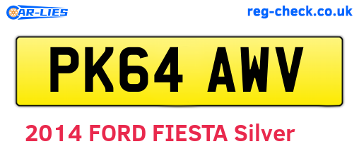 PK64AWV are the vehicle registration plates.