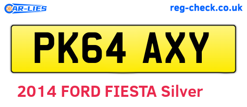 PK64AXY are the vehicle registration plates.