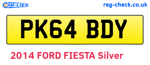 PK64BDY are the vehicle registration plates.