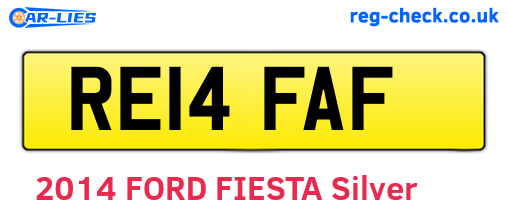 RE14FAF are the vehicle registration plates.