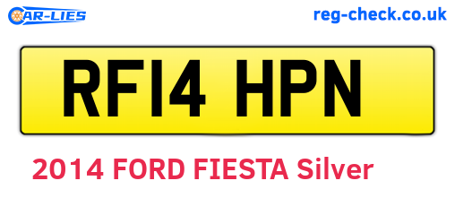 RF14HPN are the vehicle registration plates.