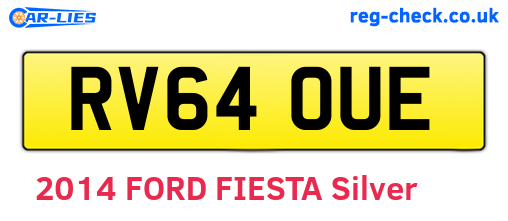 RV64OUE are the vehicle registration plates.
