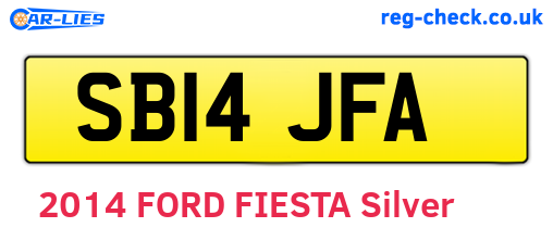 SB14JFA are the vehicle registration plates.