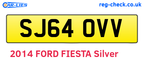 SJ64OVV are the vehicle registration plates.