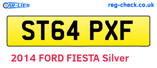 ST64PXF are the vehicle registration plates.