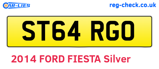 ST64RGO are the vehicle registration plates.