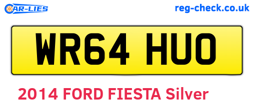 WR64HUO are the vehicle registration plates.