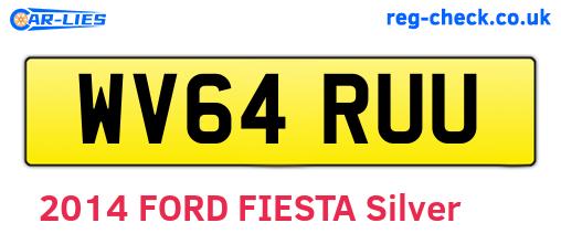WV64RUU are the vehicle registration plates.