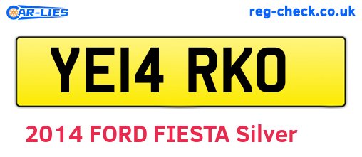 YE14RKO are the vehicle registration plates.