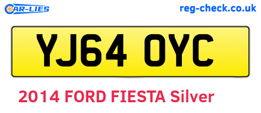 YJ64OYC are the vehicle registration plates.