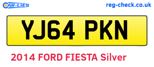 YJ64PKN are the vehicle registration plates.