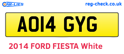 AO14GYG are the vehicle registration plates.