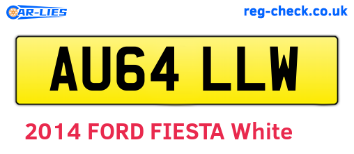 AU64LLW are the vehicle registration plates.