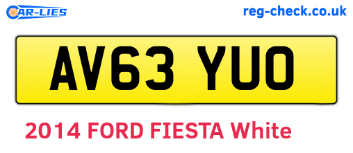 AV63YUO are the vehicle registration plates.