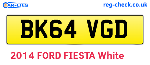 BK64VGD are the vehicle registration plates.