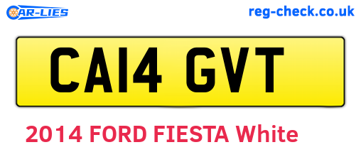 CA14GVT are the vehicle registration plates.
