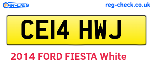 CE14HWJ are the vehicle registration plates.