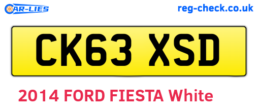 CK63XSD are the vehicle registration plates.