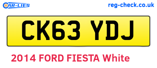 CK63YDJ are the vehicle registration plates.