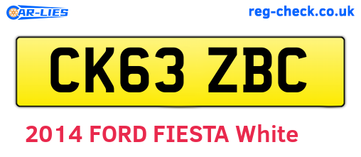 CK63ZBC are the vehicle registration plates.