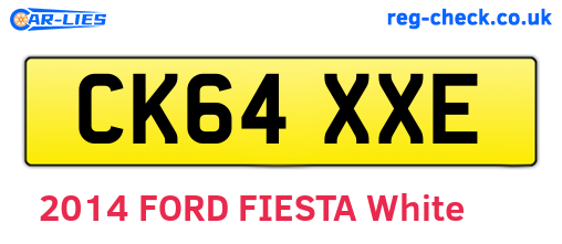 CK64XXE are the vehicle registration plates.