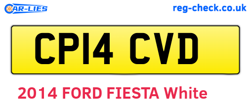 CP14CVD are the vehicle registration plates.