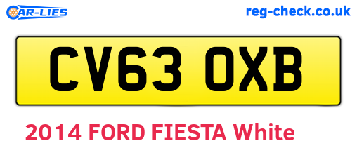 CV63OXB are the vehicle registration plates.