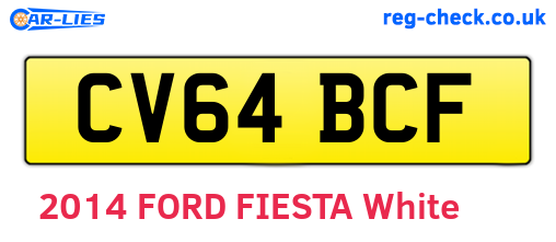 CV64BCF are the vehicle registration plates.