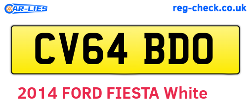 CV64BDO are the vehicle registration plates.