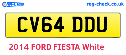 CV64DDU are the vehicle registration plates.