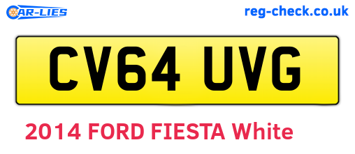 CV64UVG are the vehicle registration plates.