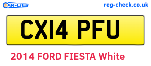 CX14PFU are the vehicle registration plates.