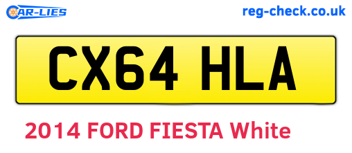 CX64HLA are the vehicle registration plates.