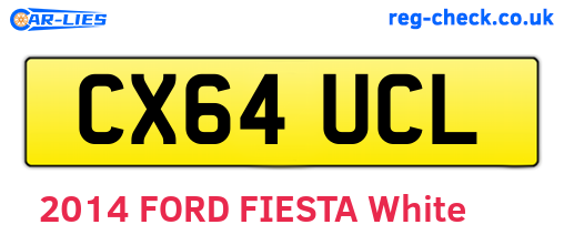 CX64UCL are the vehicle registration plates.