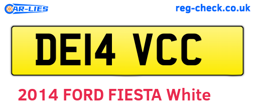 DE14VCC are the vehicle registration plates.