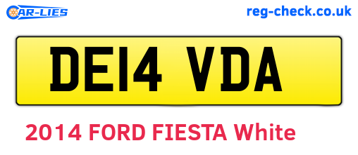 DE14VDA are the vehicle registration plates.