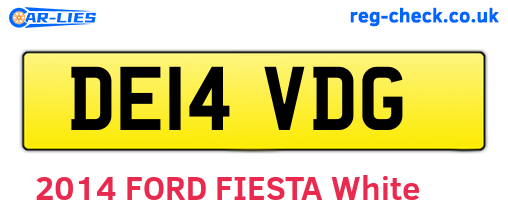 DE14VDG are the vehicle registration plates.