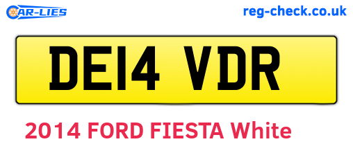 DE14VDR are the vehicle registration plates.