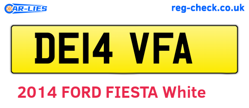 DE14VFA are the vehicle registration plates.