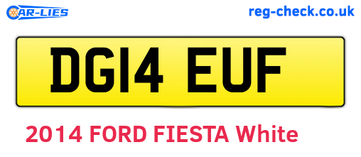 DG14EUF are the vehicle registration plates.