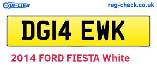 DG14EWK are the vehicle registration plates.