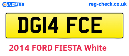 DG14FCE are the vehicle registration plates.