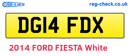 DG14FDX are the vehicle registration plates.