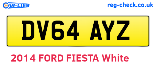 DV64AYZ are the vehicle registration plates.