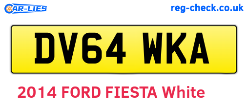 DV64WKA are the vehicle registration plates.