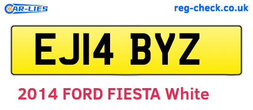 EJ14BYZ are the vehicle registration plates.