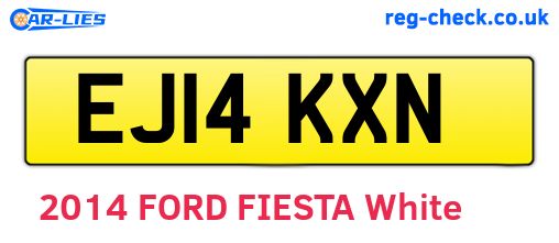 EJ14KXN are the vehicle registration plates.
